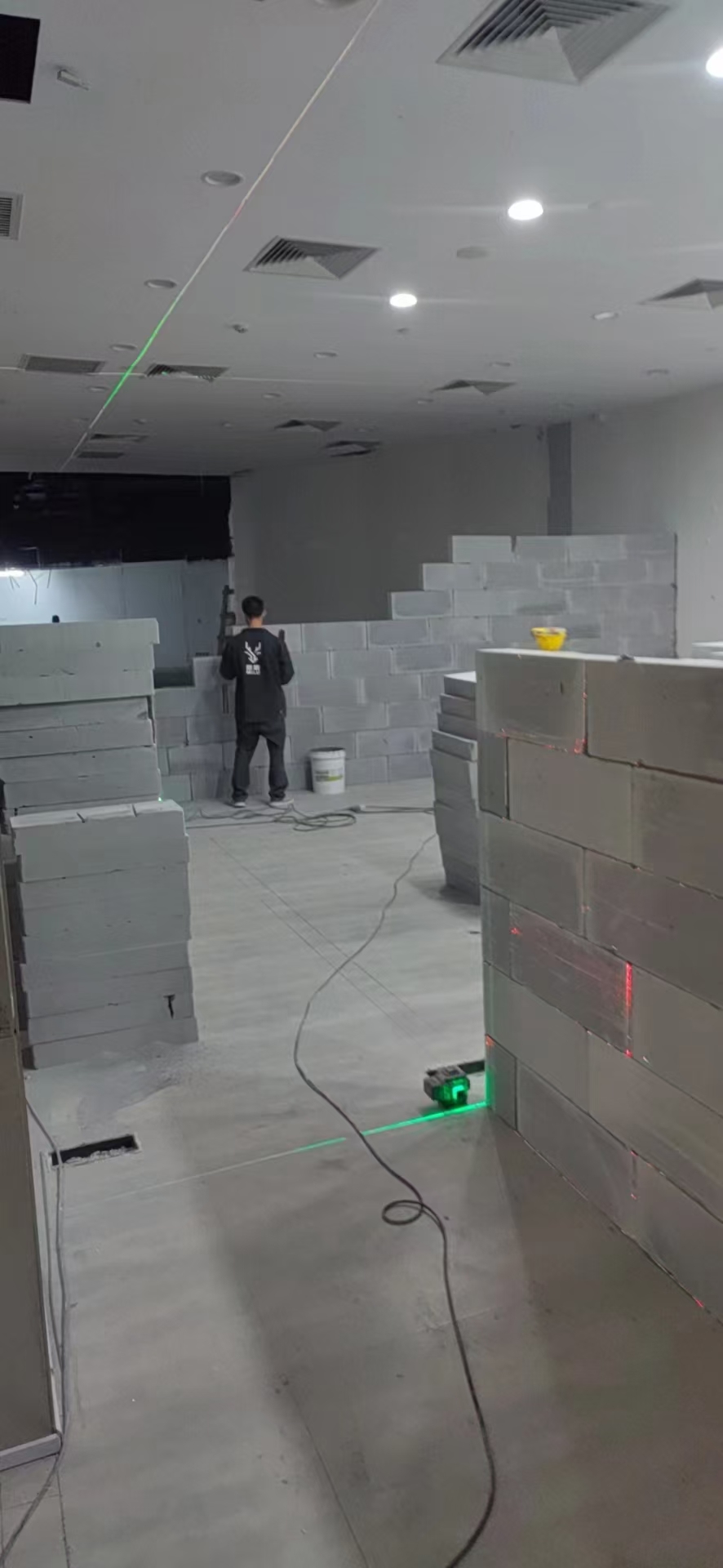 加气块隔墙现场图